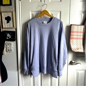 Minimalist pastel purple long sleeve cozycore sweatshirt w/ pockets